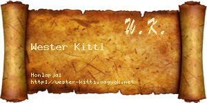 Wester Kitti névjegykártya